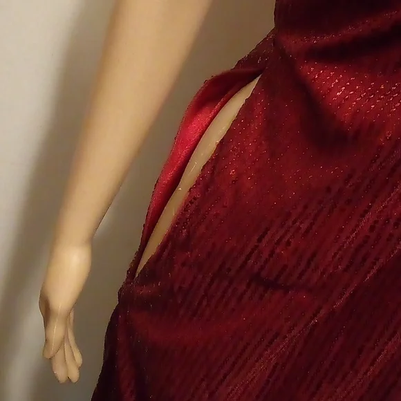 Grace Karen Red Wine Rusched Sequin Off Shoulder Cocktail Dress - Size 2XL - Picture 5 of 11